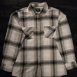 Architect Men’s Black and Cream Plaid Button-Down Shirt